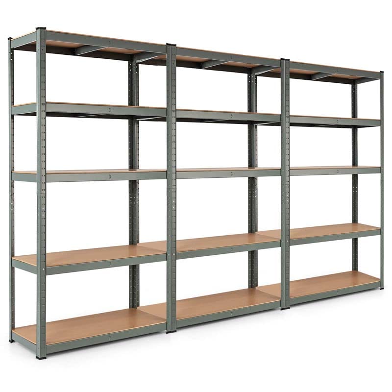 Gray 36" x 16'' x 72" 5-Tier Storage Shelving Unit, 2000 lbs Capacity Heavy Duty Metal Utility Shelves, Adjustable Storage Racks
