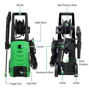 3500PSI Electric Pressure Washer, 1800W 2.6 GPM Portable Electric Power Washer with 4 Nozzles