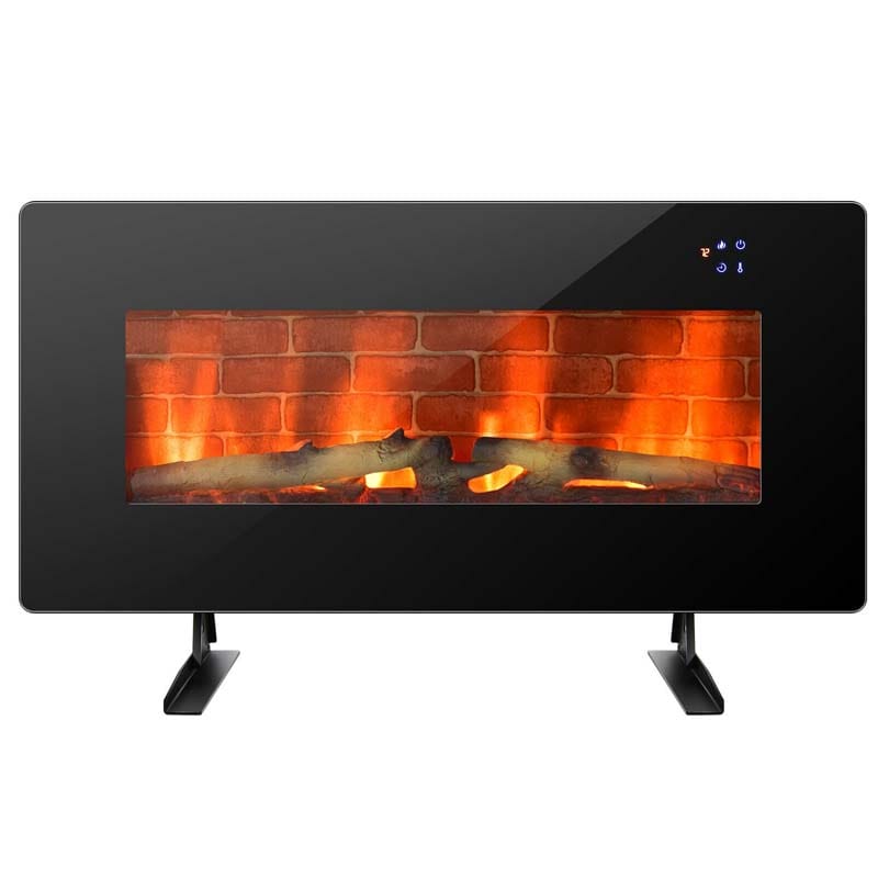 36" Electric Fireplace with 7 Realistic Flame Colors, 1400W Freestanding & Wall-Mounted Electric Fireplace Heater