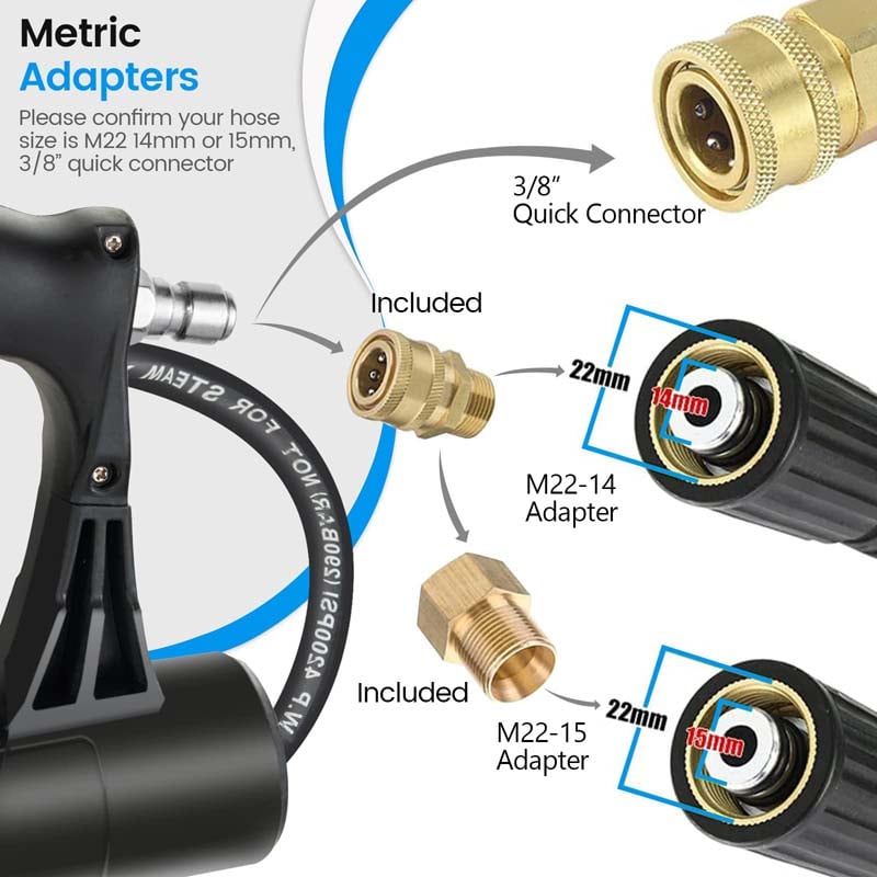 18FT Telescoping Pressure Washer Wand Kit, 4000PSI Commercial Power Washer Extension with 5 Spray Nozzles, 2 Adapters & Support Belt