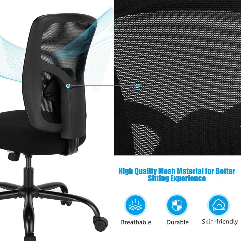 400 LBS Mesh Big & Tall Office Chair Ergonomic Executive Chair Rolling Swivel Computer Task Chair