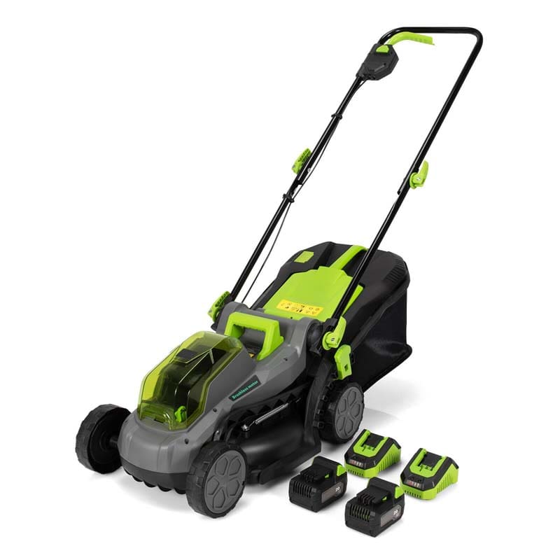 40V 13" Brushless Cordless Electric Lawn Mower, 5 Mowing Heights, Two 4.0Ah Battery Packs and Fast Chargers Included