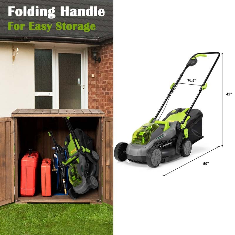 40V 13" Brushless Cordless Electric Lawn Mower, 5 Mowing Heights, Two 4.0Ah Battery Packs and Fast Chargers Included