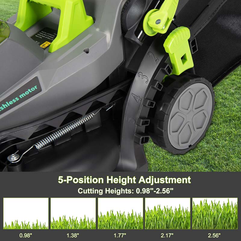 40V 13" Brushless Cordless Electric Lawn Mower, 5 Mowing Heights, Two 4.0Ah Battery Packs and Fast Chargers Included