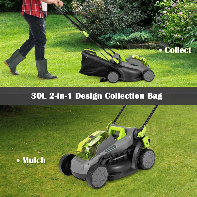 40V 13" Brushless Cordless Electric Lawn Mower, 5 Mowing Heights, Two 4.0Ah Battery Packs and Fast Chargers Included
