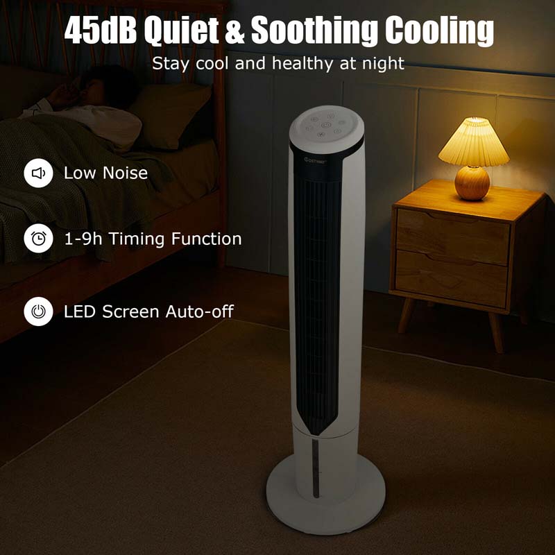3-in-1 Evaporative Air Cooler, 41" Portable Bladeless Tower Cooling Fan with Remote, 3 Modes, 9H Timer & Quiet for Bedroom, Office