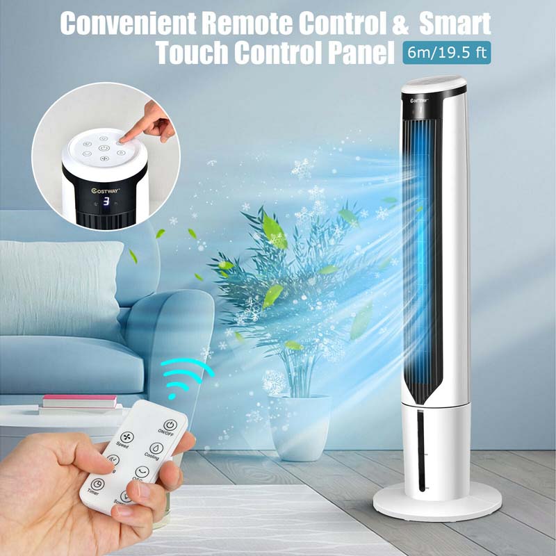 3-in-1 Evaporative Air Cooler, 41" Portable Bladeless Tower Cooling Fan with Remote, 3 Modes, 9H Timer & Quiet for Bedroom, Office