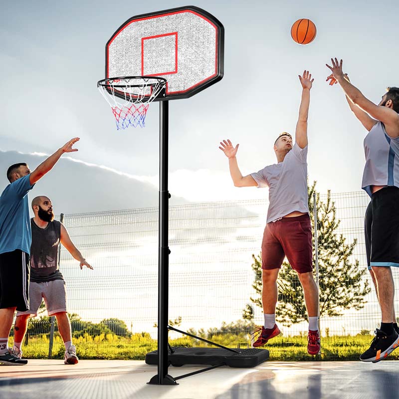 6.5-10FT Portable Basketball Hoop Outdoor Basketball Goal System with 43" Backboard & Fillable Base