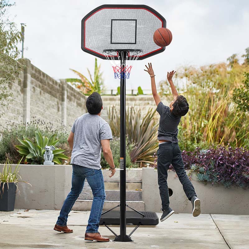 6.5-10FT Portable Basketball Hoop Outdoor Basketball Goal System with 43" Backboard & Fillable Base