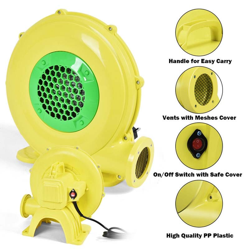 480 Watt 0.6 HP Air Blower for Inflatable Bounce House Bouncy Castle, Portable Pump Fan Commercial Inflatable Bouncer Blower
