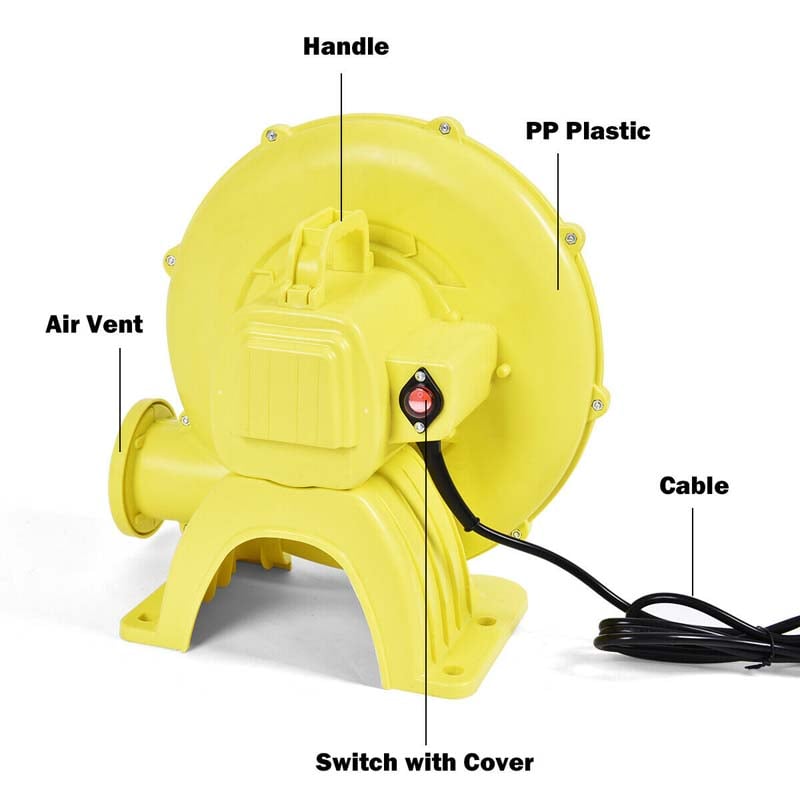 480 Watt 0.6 HP Air Blower for Inflatable Bounce House Bouncy Castle, Portable Pump Fan Commercial Inflatable Bouncer Blower