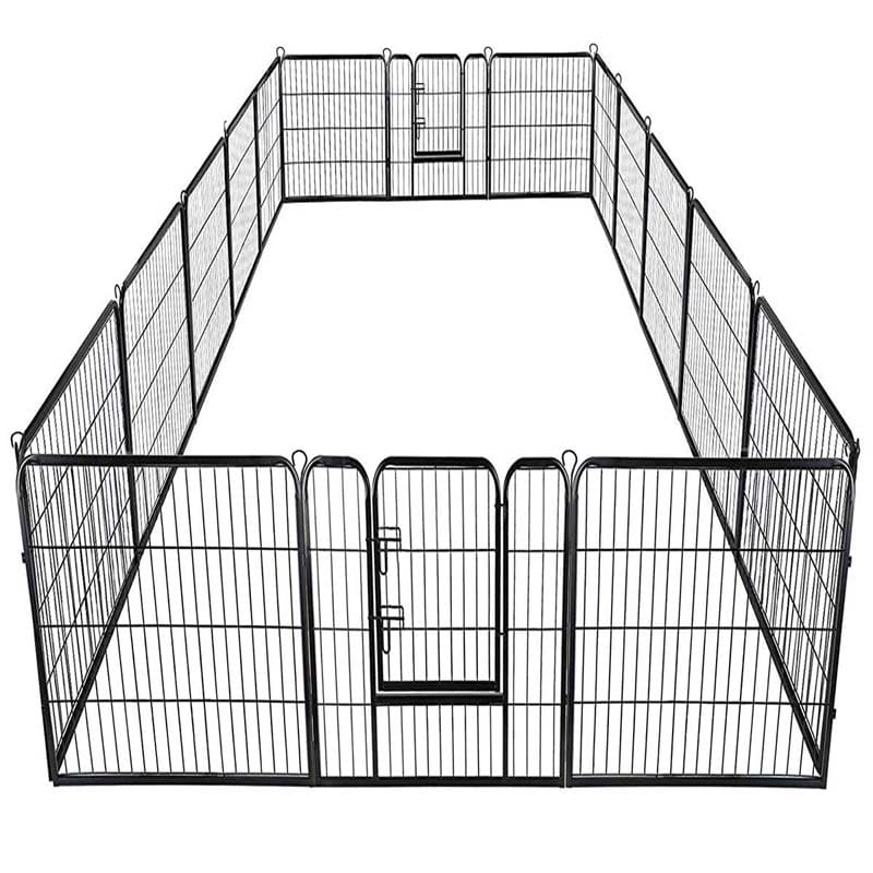 48" 16/8 Panel Pet Playpen with Door, Foldable Dog Exercise Pen, Metal Dog Puppy Cat Fence Barrier Kennel