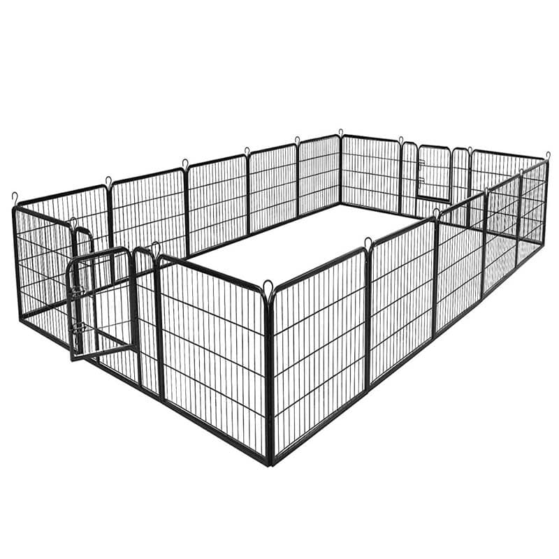 48" 16/8 Panel Pet Playpen with Door, Foldable Dog Exercise Pen, Metal Dog Puppy Cat Fence Barrier Kennel