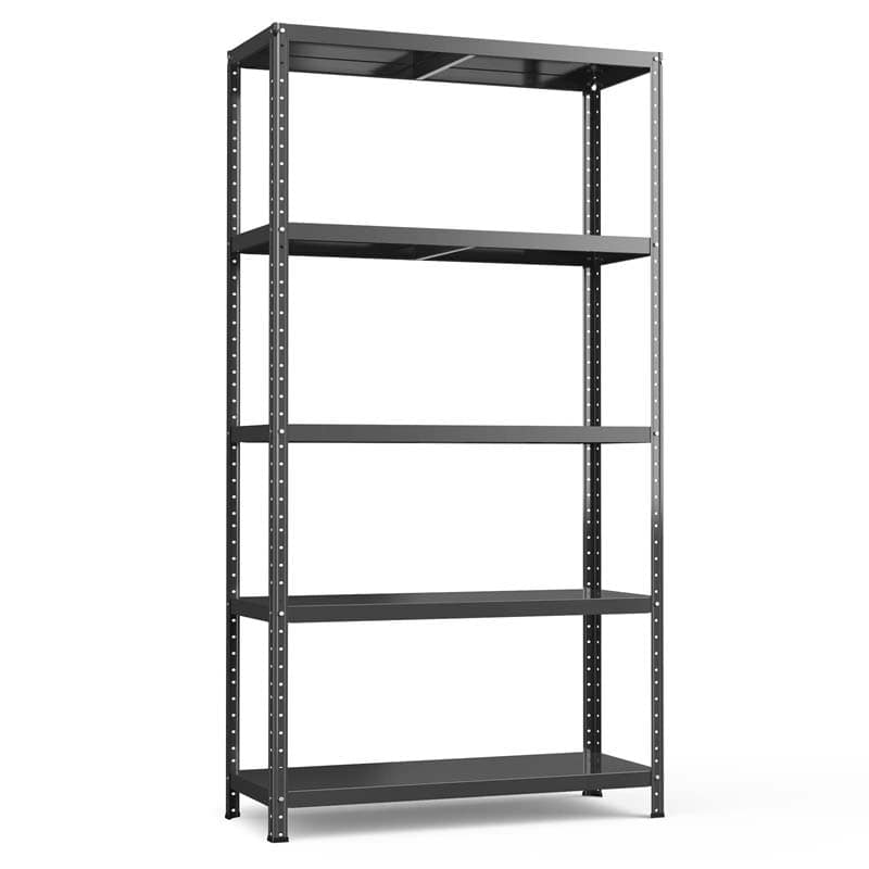 Black 39" x 16" x 74" 5-Tier Heavy Duty Metal Storage Shelving Unit, Multi-Use Storage Racks Utility Shelves