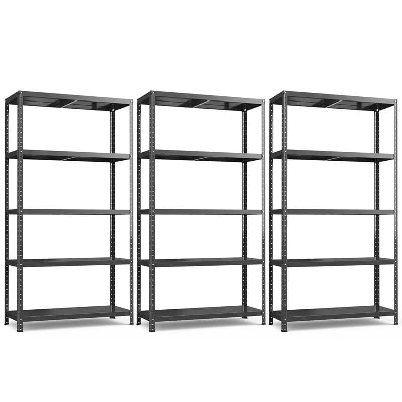 Black 39" x 16" x 74" 5-Tier Heavy Duty Metal Storage Shelving Unit, Multi-Use Storage Racks Utility Shelves