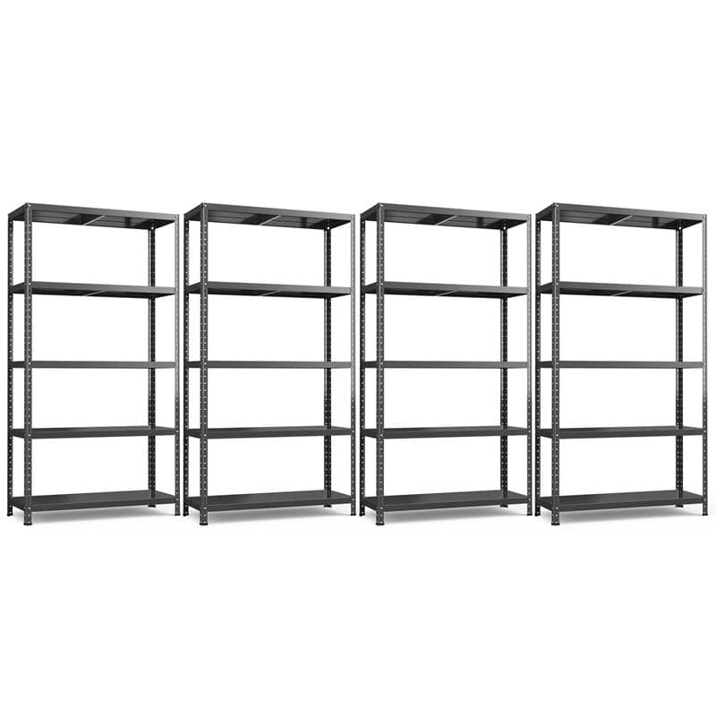 Black 39" x 16" x 74" 5-Tier Heavy Duty Metal Storage Shelving Unit, Multi-Use Storage Racks Utility Shelves