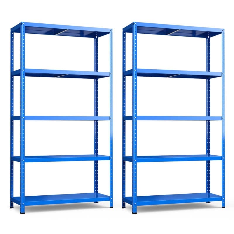 Blue 39" x 16" x 74" 5-Tier Heavy Duty Metal Storage Shelving Unit, Multi-Use Storage Racks Utility Shelves