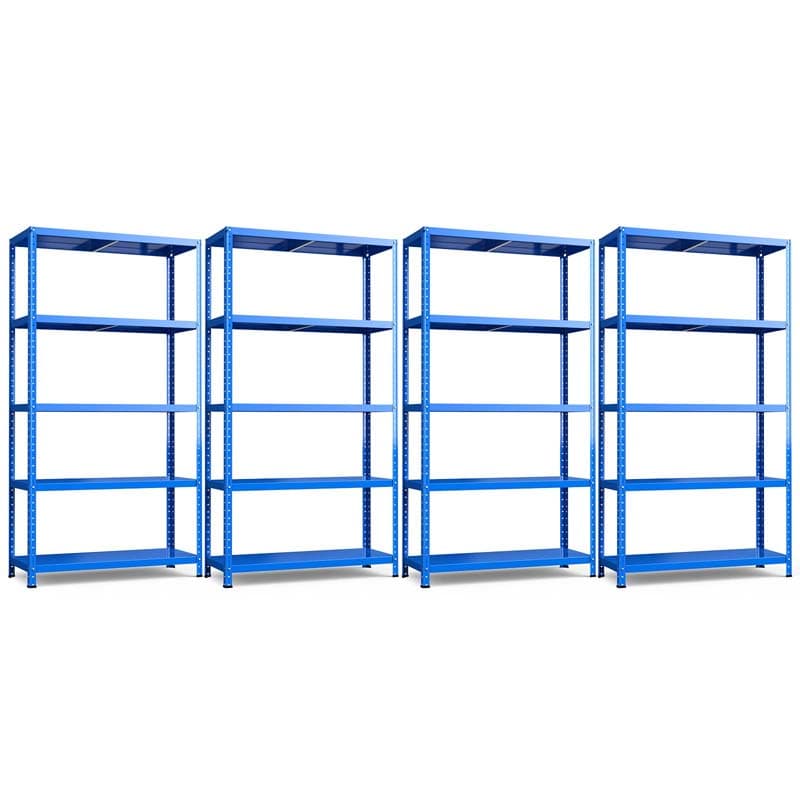 Blue 39" x 16" x 74" 5-Tier Heavy Duty Metal Storage Shelving Unit, Multi-Use Storage Racks Utility Shelves