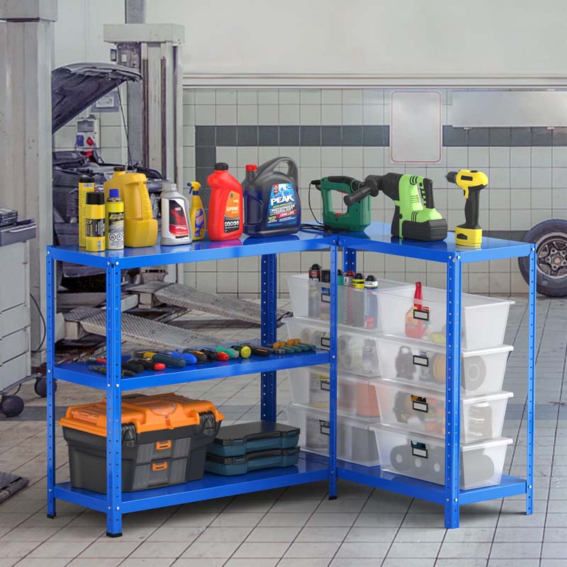 Blue 39" x 16" x 74" 5-Tier Heavy Duty Metal Storage Shelving Unit, Multi-Use Storage Racks Utility Shelves