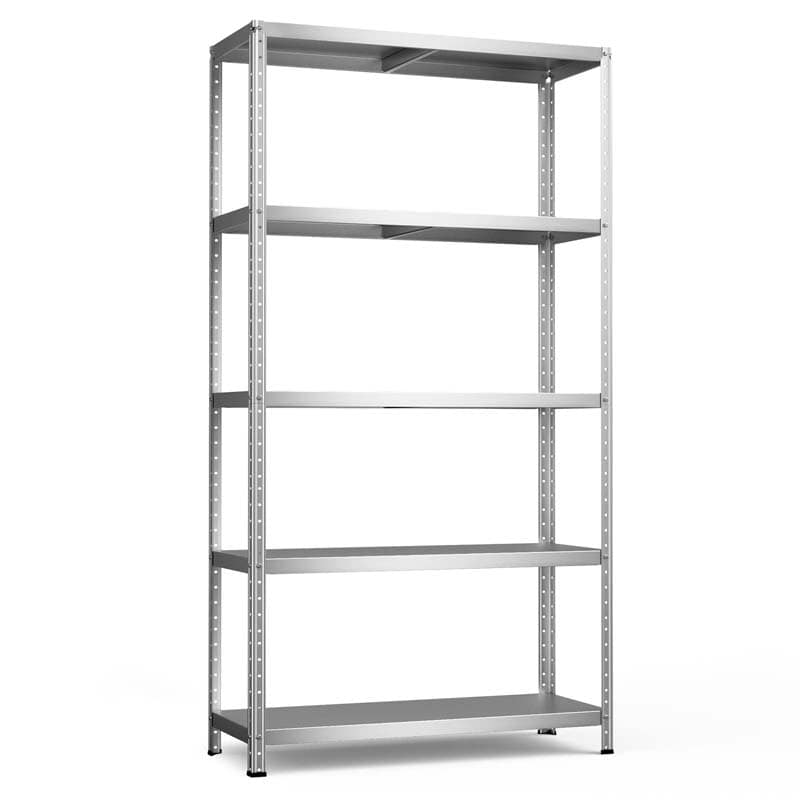 Silver 39" x 16" x 74" 5-Tier Heavy Duty Metal Storage Shelving Unit, Multi-Use Storage Racks Utility Shelves