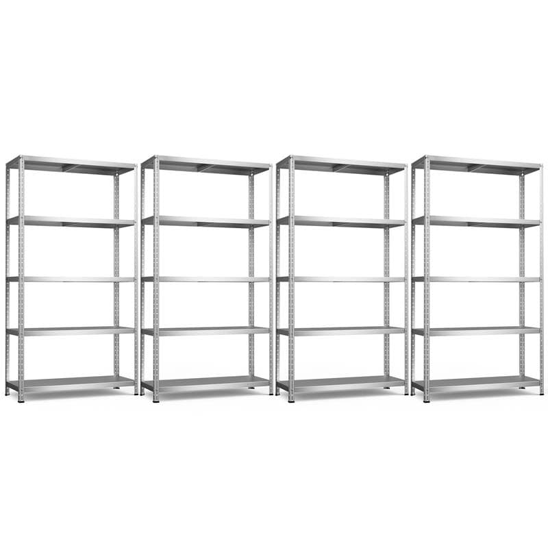 Silver 39" x 16" x 74" 5-Tier Heavy Duty Metal Storage Shelving Unit, Multi-Use Storage Racks Utility Shelves