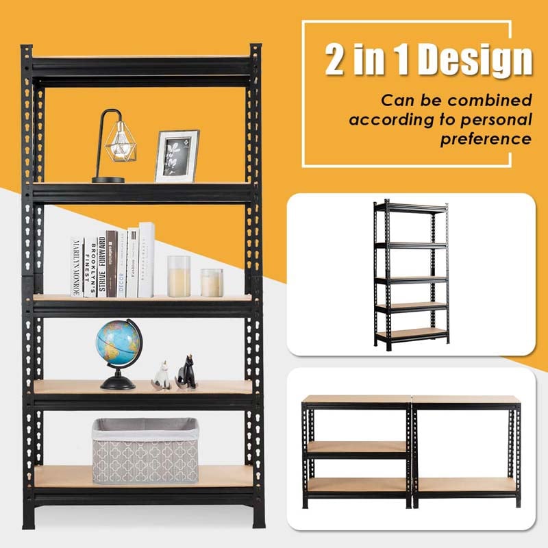 30" x 12" x 60" 5-Tier Heavy Duty Metal Storage Shelving Unit, Boltless Storage Rack Garage Utility Shelves