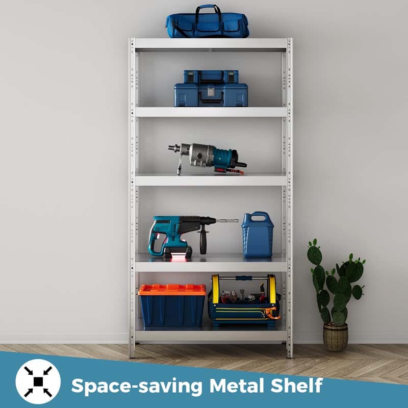 40" x 16" x 77.5" 5-Tier Heavy Duty Metal Storage Shelving Unit, 2860 lbs Load Capacity Adjustable Storage Racks