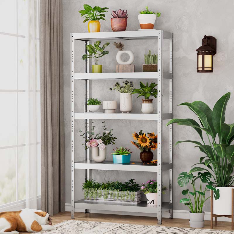 40" x 16" x 77.5" 5-Tier Heavy Duty Metal Storage Shelving Unit, 2860 lbs Load Capacity Adjustable Storage Racks