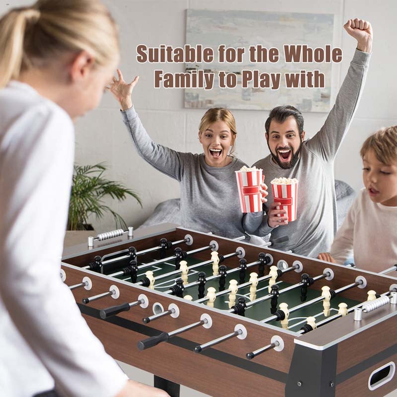 54" Competition Sized Foosball Table for Adults & Kids, Solid Wood Soccer Game Table with 2 Balls for Game Room, Office & Family Entertainment