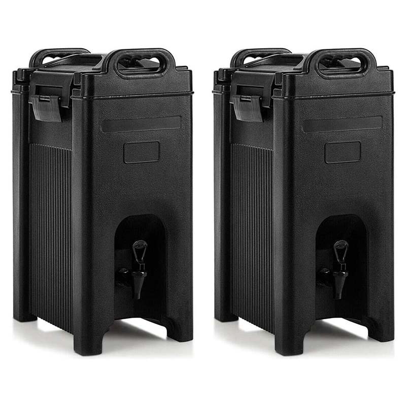 5 Gallon Insulated Beverage Server Dispenser Carrier with Seamless Double Walled Shell, Spring Action Faucet