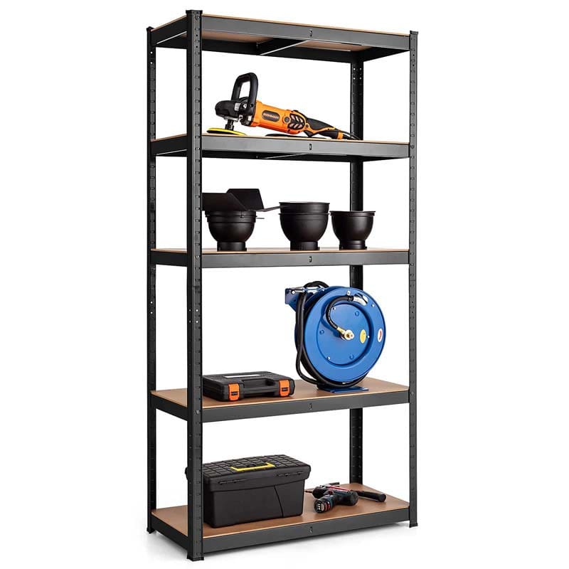Black 30" x 12" x 60" 5-Tier Storage Shelving Unit, 2000 lbs Capacity Heavy Duty Metal Utility Shelves, Adjustable Storage Racks