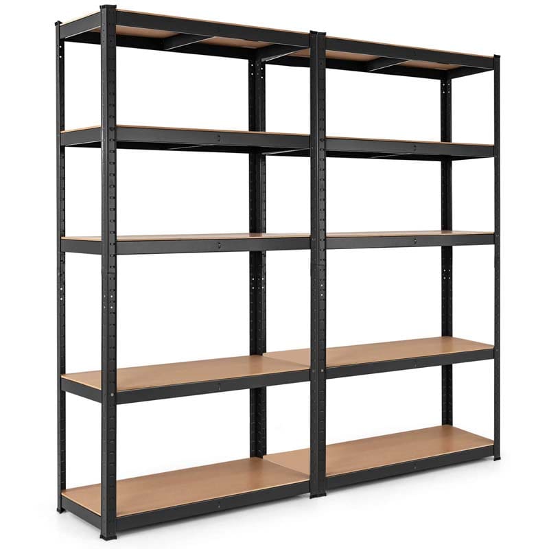 Black 30" x 12" x 60" 5-Tier Storage Shelving Unit, 2000 lbs Capacity Heavy Duty Metal Utility Shelves, Adjustable Storage Racks