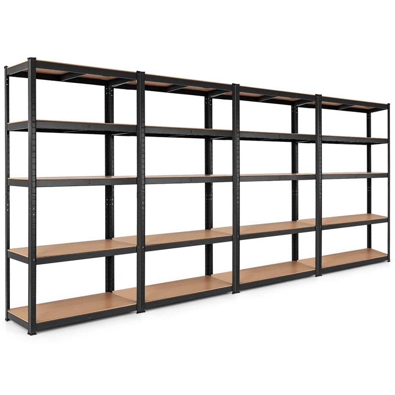 Black 30" x 12" x 60" 5-Tier Storage Shelving Unit, 2000 lbs Capacity Heavy Duty Metal Utility Shelves, Adjustable Storage Racks