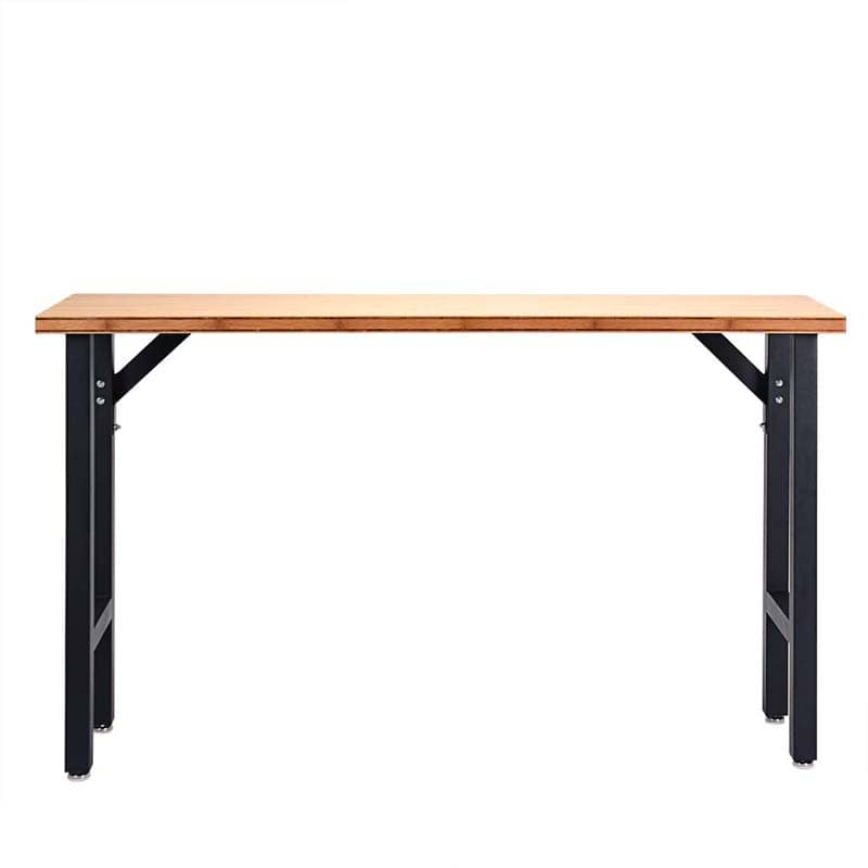 65" Bamboo Workbench for Garage Workshop, 1500 LBS Heavy-Duty Work Table Hardwood Workstation