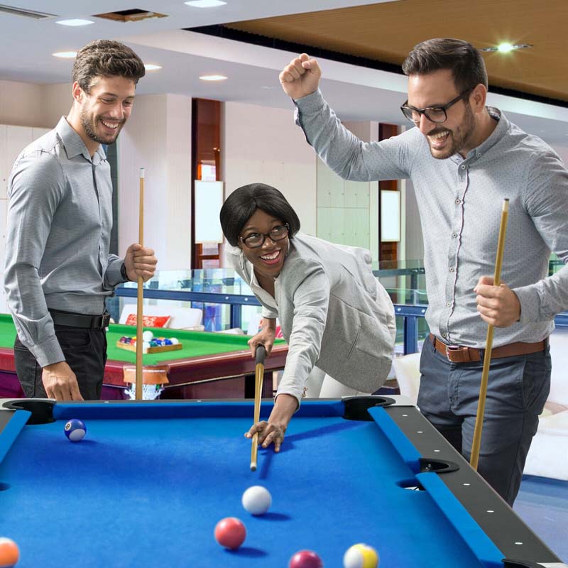 6FT Folding Pool Table for Adults & Kids, 76 Inch Portable Foldable Billiard Table with Locking Legs, Adjustable Feet & Full Accessory Kit