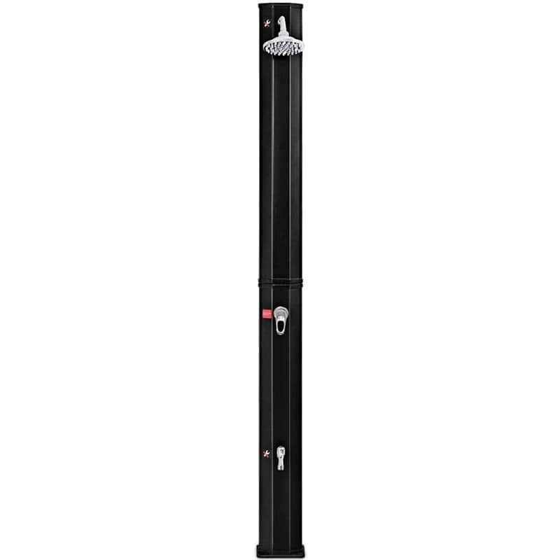 7.2 FT 9.3 Gallon Solar Heated Shower for Poolside Beach Spa, 2-Section Outdoor Shower with Foot Shower Tap
