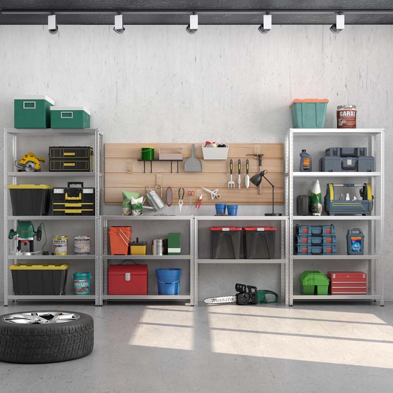 74" x 16" x 39" 5-Tier All Metal Storage Shelves Garage Shelving Units Tool Utility Shelves Adjustable Storage Racks