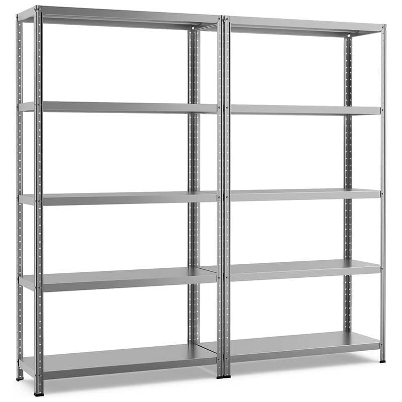 74" x 16" x 39" 5-Tier All Metal Storage Shelves Garage Shelving Units Tool Utility Shelves Adjustable Storage Racks