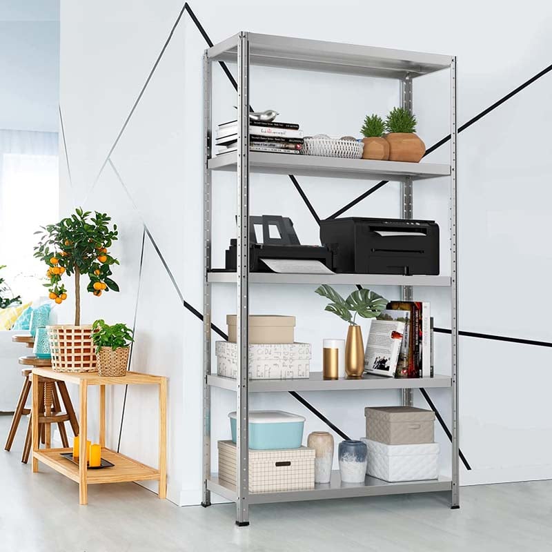 74" x 16" x 39" 5-Tier All Metal Storage Shelves Garage Shelving Units Tool Utility Shelves Adjustable Storage Racks