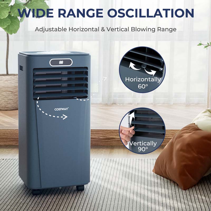 8000 BTU Portable Air Conditioner, 3-in-1 AC Unit, Fan & Dehumidifier with Remote, 24H Timer, Child Lock