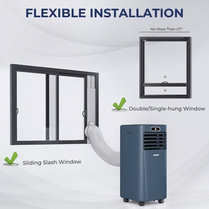 8000 BTU Portable Air Conditioner, 3-in-1 AC Unit, Fan & Dehumidifier with Remote, 24H Timer, Child Lock