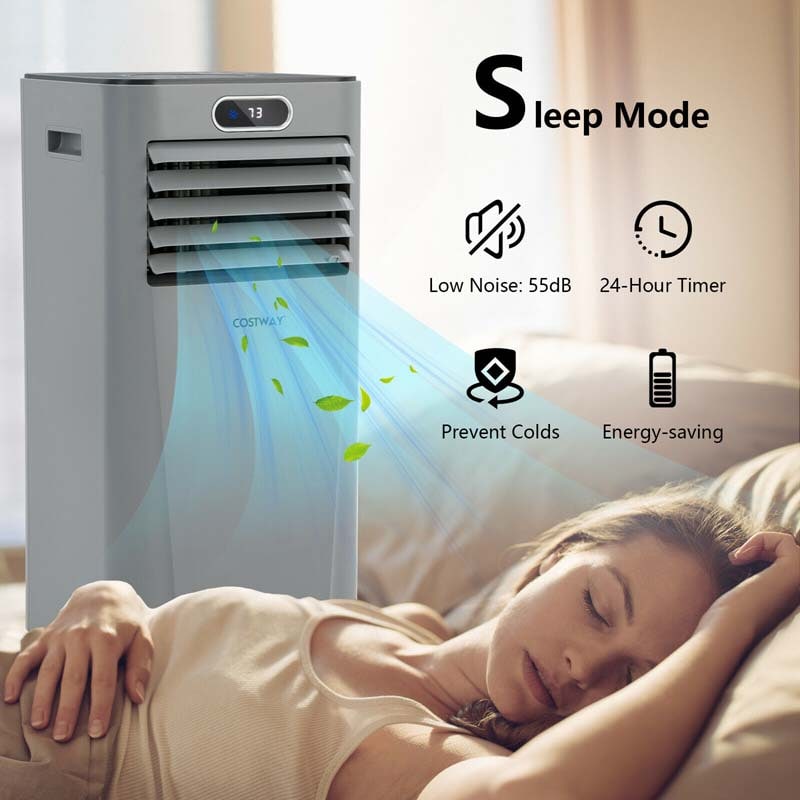 8000 BTU Portable Air Conditioner, 3-in-1 AC Unit, Fan & Dehumidifier with Remote, 24H Timer, Child Lock
