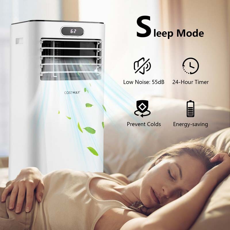 8000 BTU Portable Air Conditioner, 3-in-1 AC Unit, Fan & Dehumidifier with Remote, 24H Timer, Child Lock