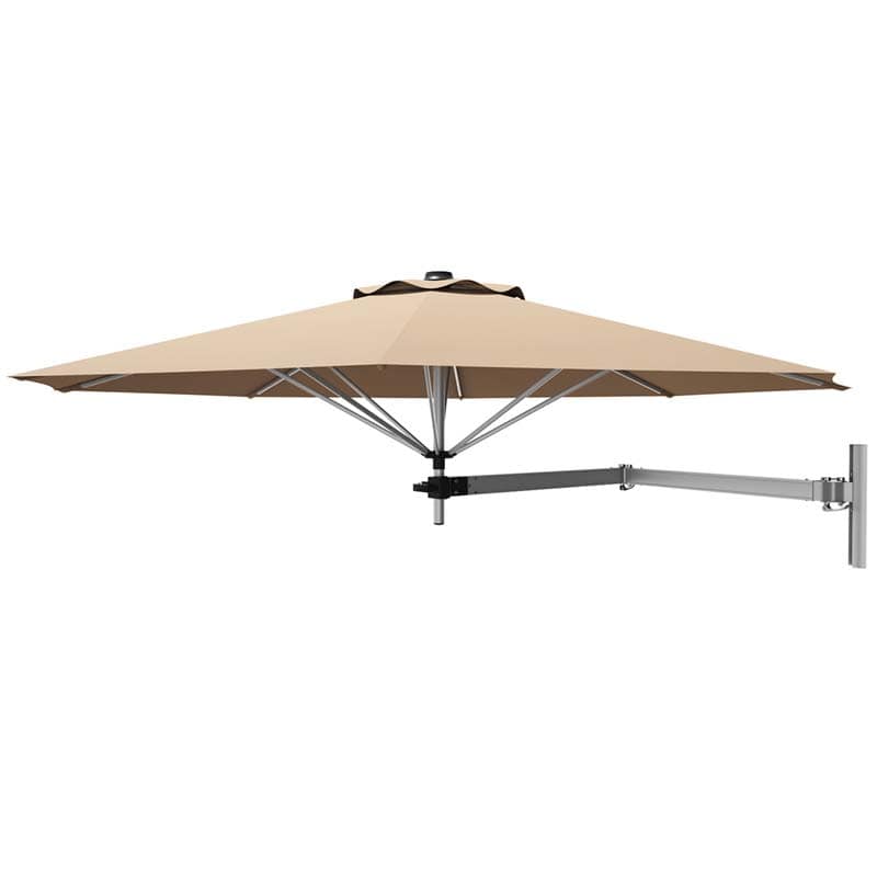 8FT Wall Mounted Patio Umbrella, Outdoor Tilting Cantilever Umbrella Sunshade with Adjustable Pole & Wind Vent for Patio, Balcony, Garden