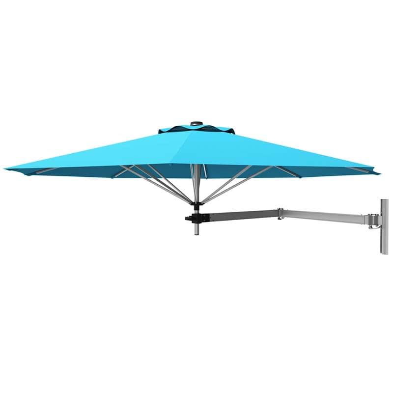 8FT Wall Mounted Patio Umbrella, Outdoor Tilting Cantilever Umbrella Sunshade with Adjustable Pole & Wind Vent for Patio, Balcony, Garden