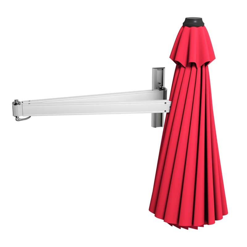 8FT Wall Mounted Patio Umbrella, Outdoor Tilting Cantilever Umbrella Sunshade with Adjustable Pole & Wind Vent for Patio, Balcony, Garden
