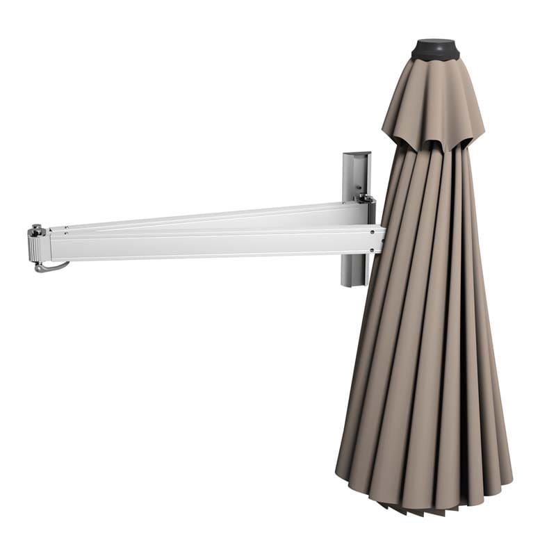 8FT Wall Mounted Patio Umbrella, Outdoor Tilting Cantilever Umbrella Sunshade with Adjustable Pole & Wind Vent for Patio, Balcony, Garden