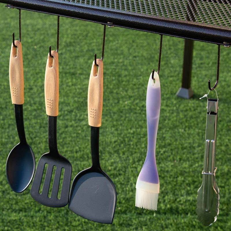 8 x 5 FT 2-Tier Outdoor Patio Grill Gazebo BBQ Canopy Tent Grill Shelter with Hooks & Bottle Opener