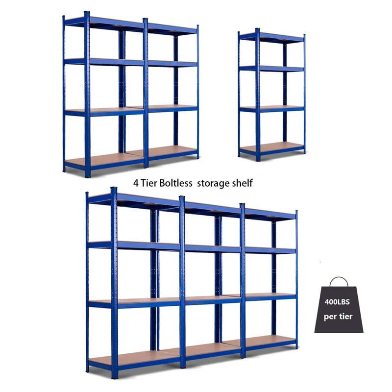 Blue 32" x 16" x 63" 4-Tier Storage Shelving Unit, Heavy Duty Metal Garage Shelf, Adjustable Multi-Use Storage Racks