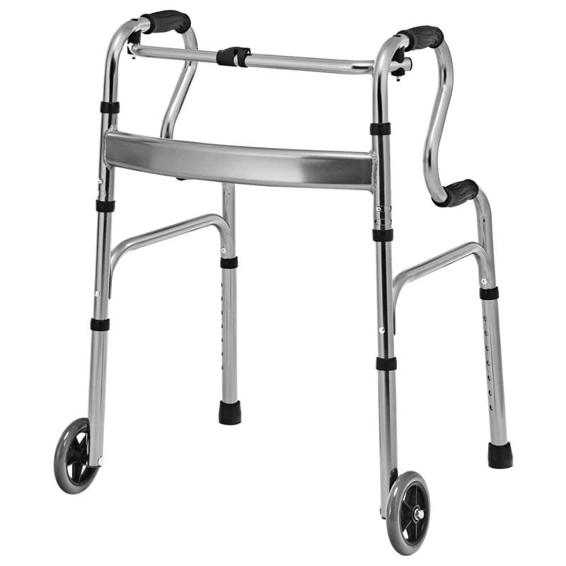 3-in-1 Folding Walker with 5" Wheels & Bi-Level Handrails, 440lbs Heavy Duty Walking Mobility Aid